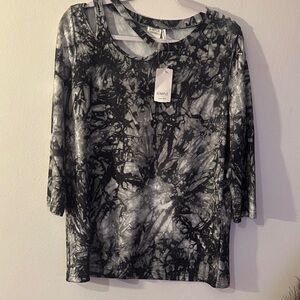 Simple Black & White Tie-Dye Long Sleeve Tee